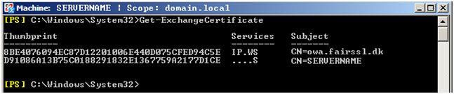 List SSL certificates installed in Exchange 2007