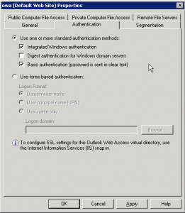 Outlook Web Access Authentication
