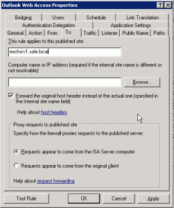ISA - Outlook Web Access - To